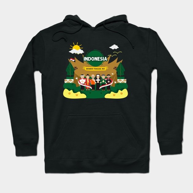 Bhineka Tunggal Ika of Indonesia T-Shirt Design Hoodie by mahadioo